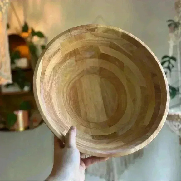 14“ oversized Rubberwood Bowl Aldi Serving Dish Decor - Picture 5 of 6
